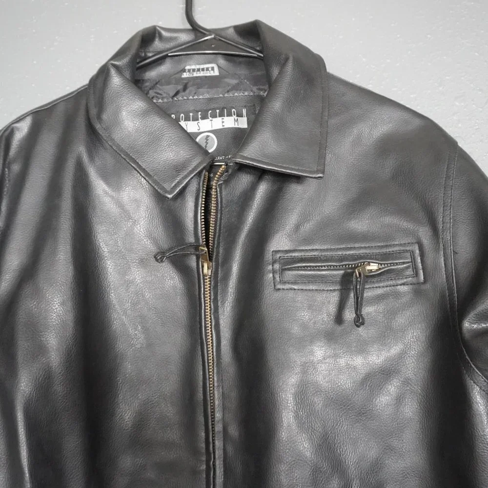 Protection System Womens Black Polyester Zip Up Motorcycle Jacket Size 14/16 - Picture 3 of 8